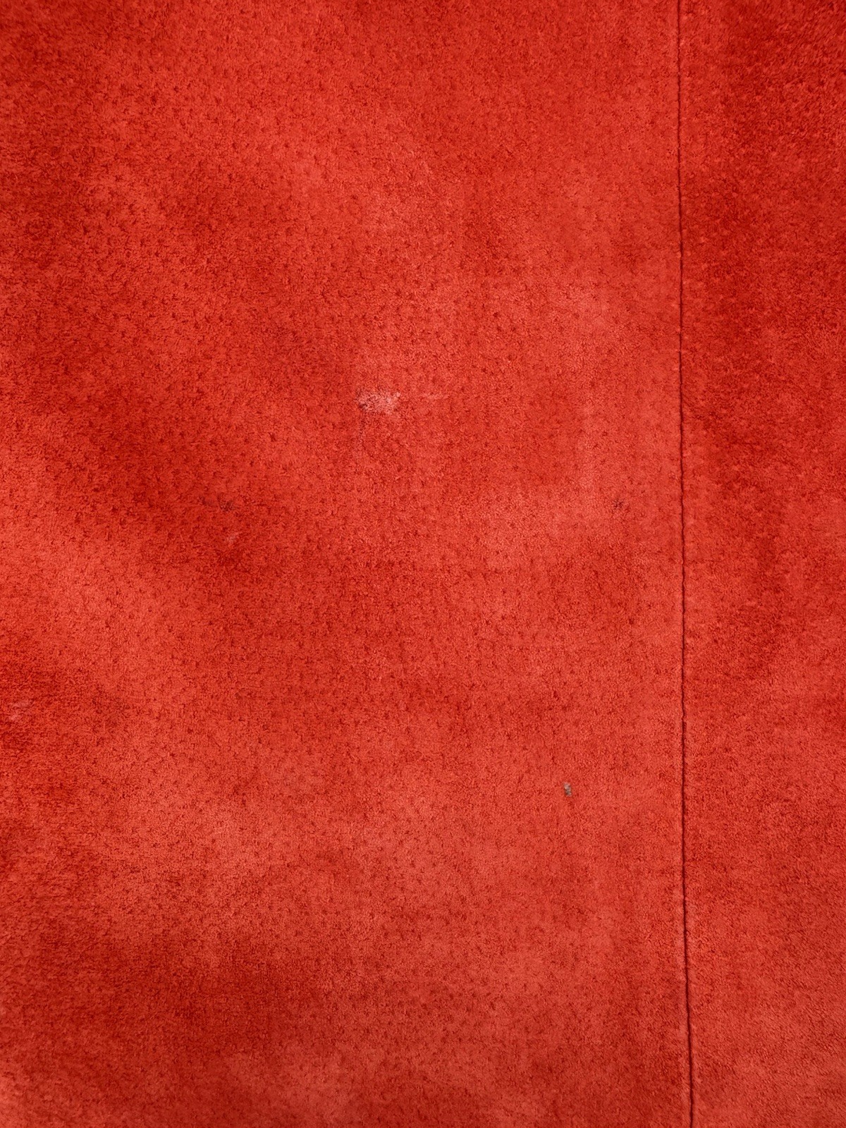 Vintage Modern Images Genuine Leather Suede A-Line Midi Skirt Red Orange Size 6