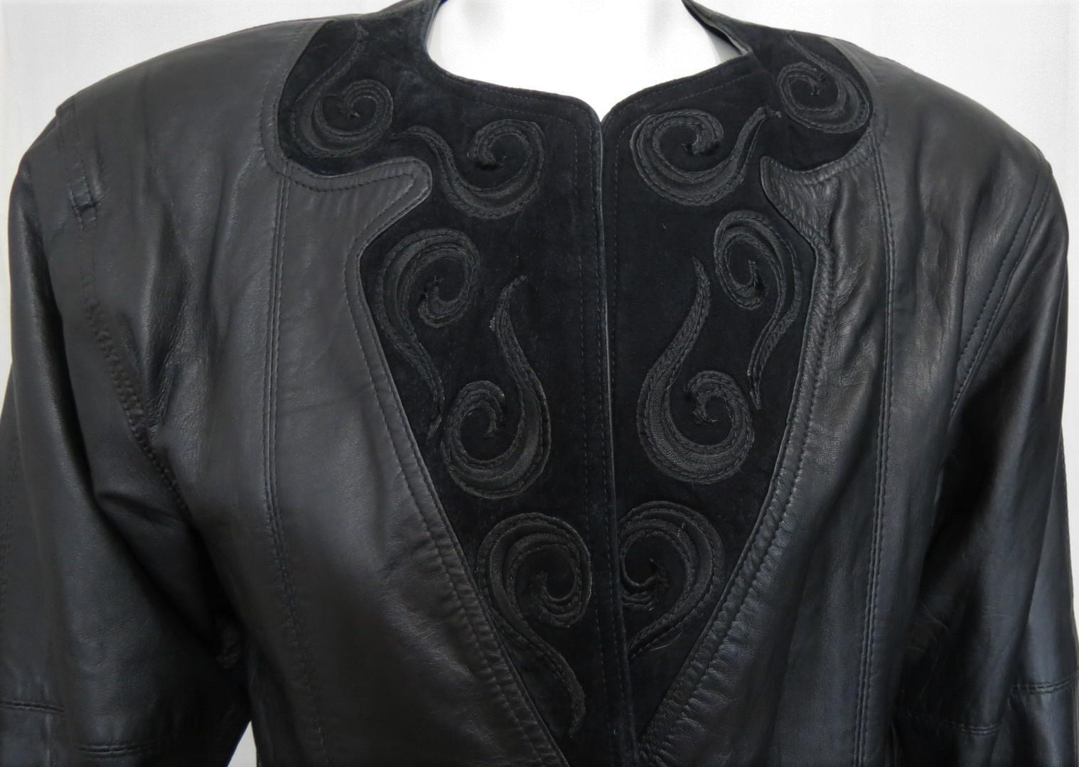 Clout Designer soft black leather and goat suede jacket size M