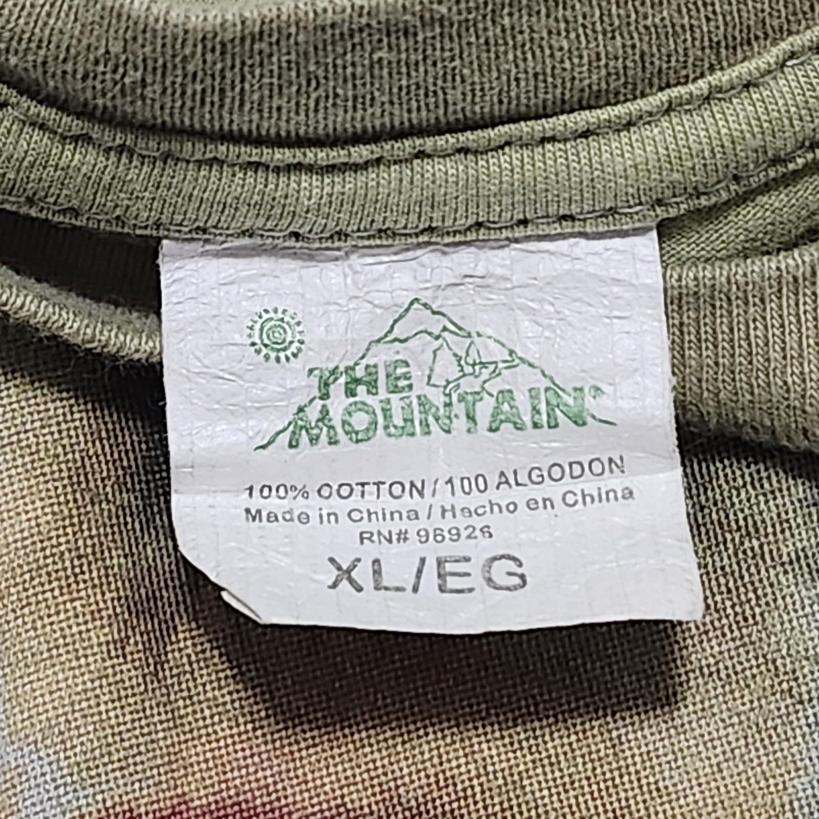 Vintage The Mountain Native American Wolf Tie Dye Shirt Women’s Size XL Green