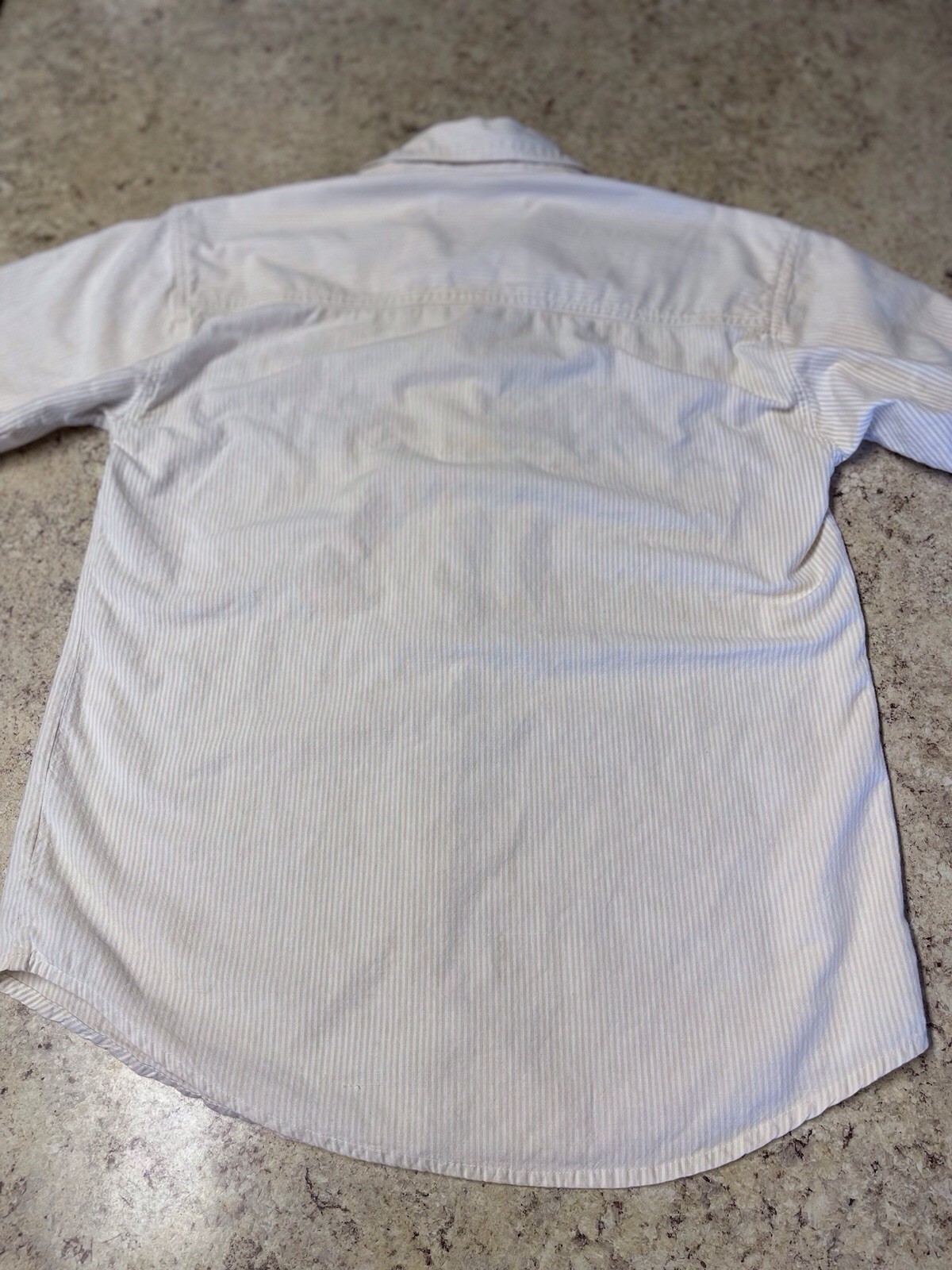 Vintage Way To Go Playful Cats Top Beige Stripe Button Up Women’s Short Sleeve