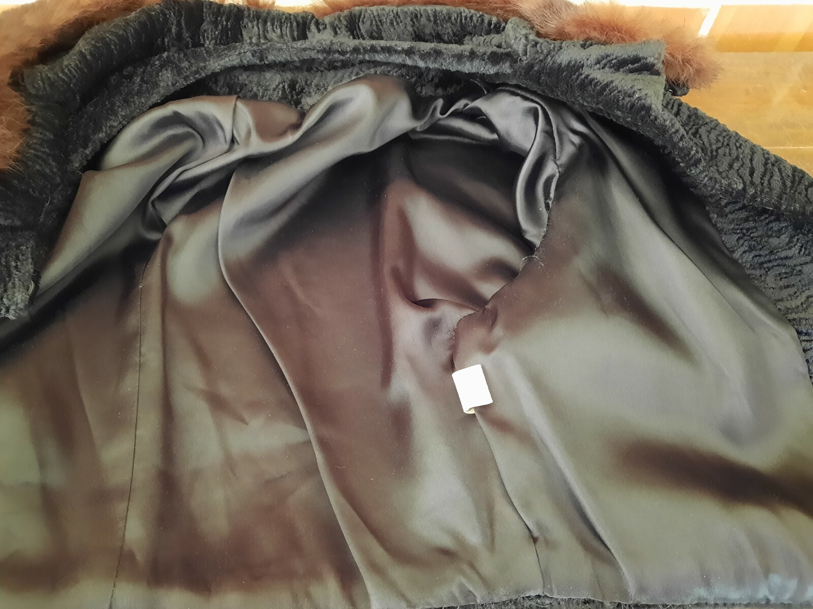Vintage 60s Small Cropped Crinkle Jacket Fur Collar Ladies Garment Workers Union