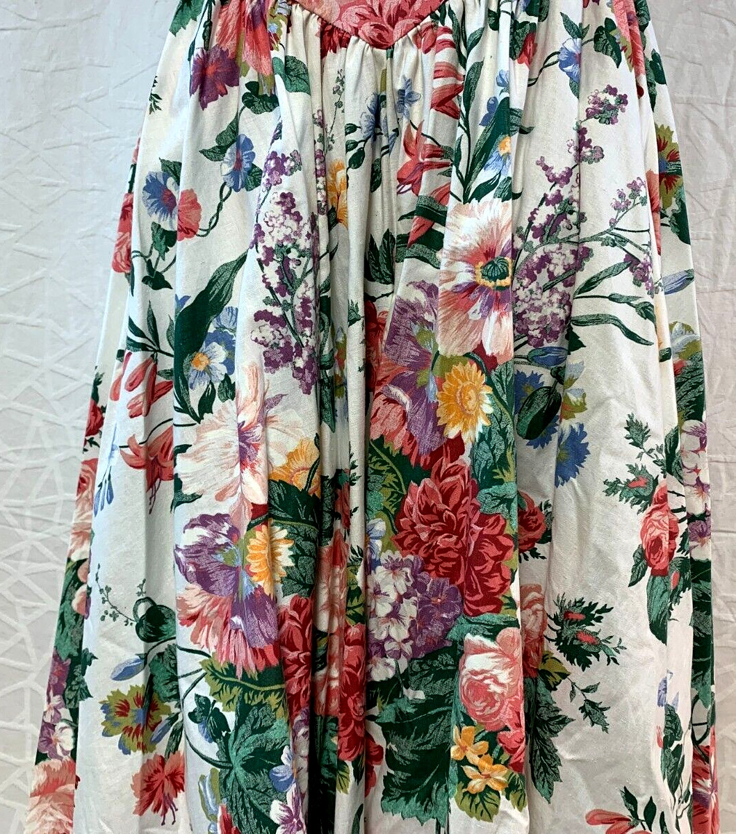 Vintage EXPO Floral Off-Shoulder Flare & Fit Midi Dress ~ 1980’s Garden Party
