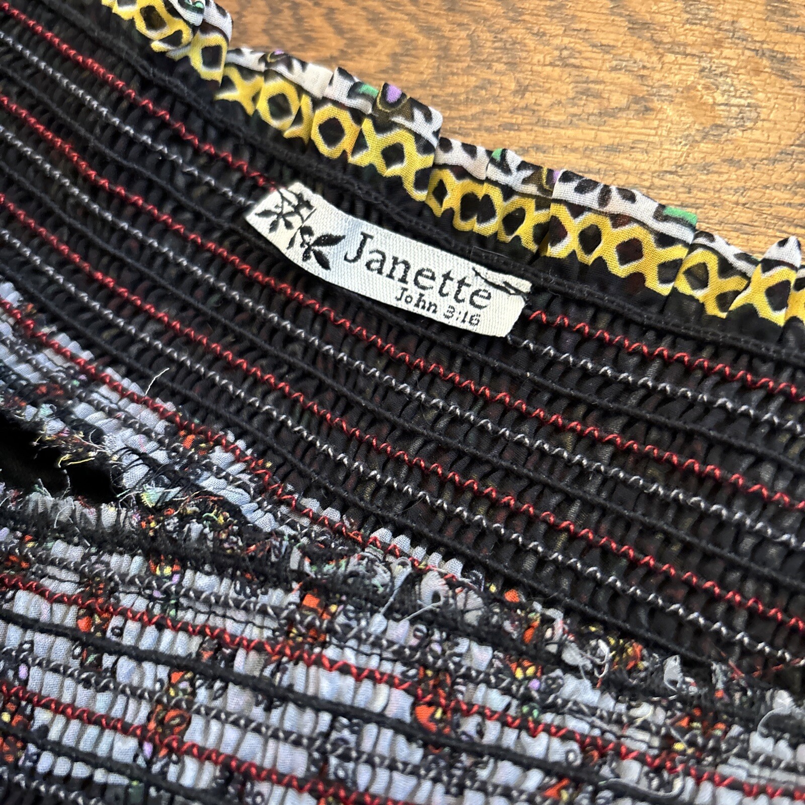 Vintage Jannette Strapless Cinched Waist Lined Paisley Blouse Large