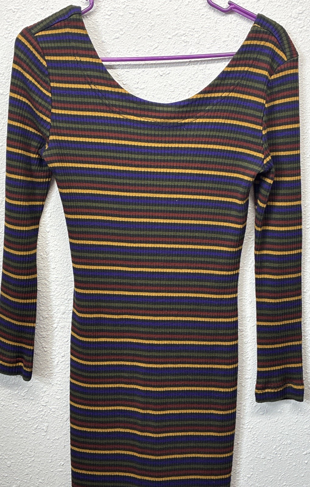 All That Jazz, Vintage 90’s Grunge-lite Silhouette Ribbed Knit, Multi Color S