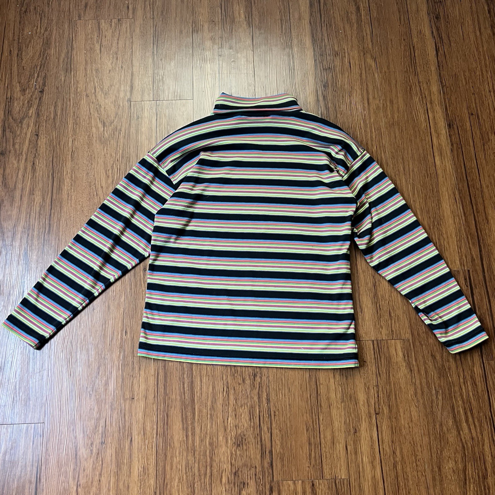 Vintage Y2K Turtleneck Top Small Womens Multicolor Preppy Academia Grunge 90s