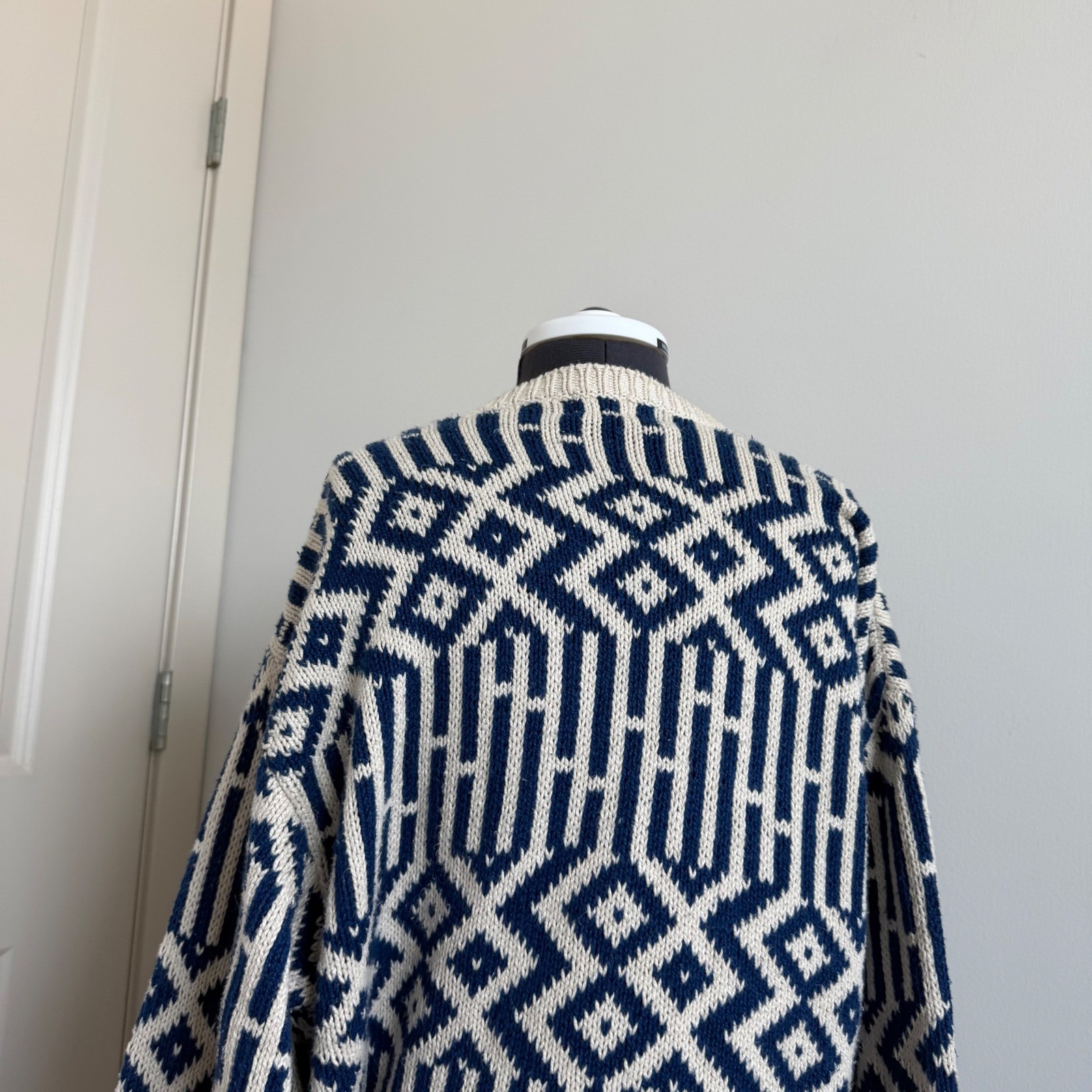 Vintage British Khaki 100% Cotton Print Crewneck Sweater