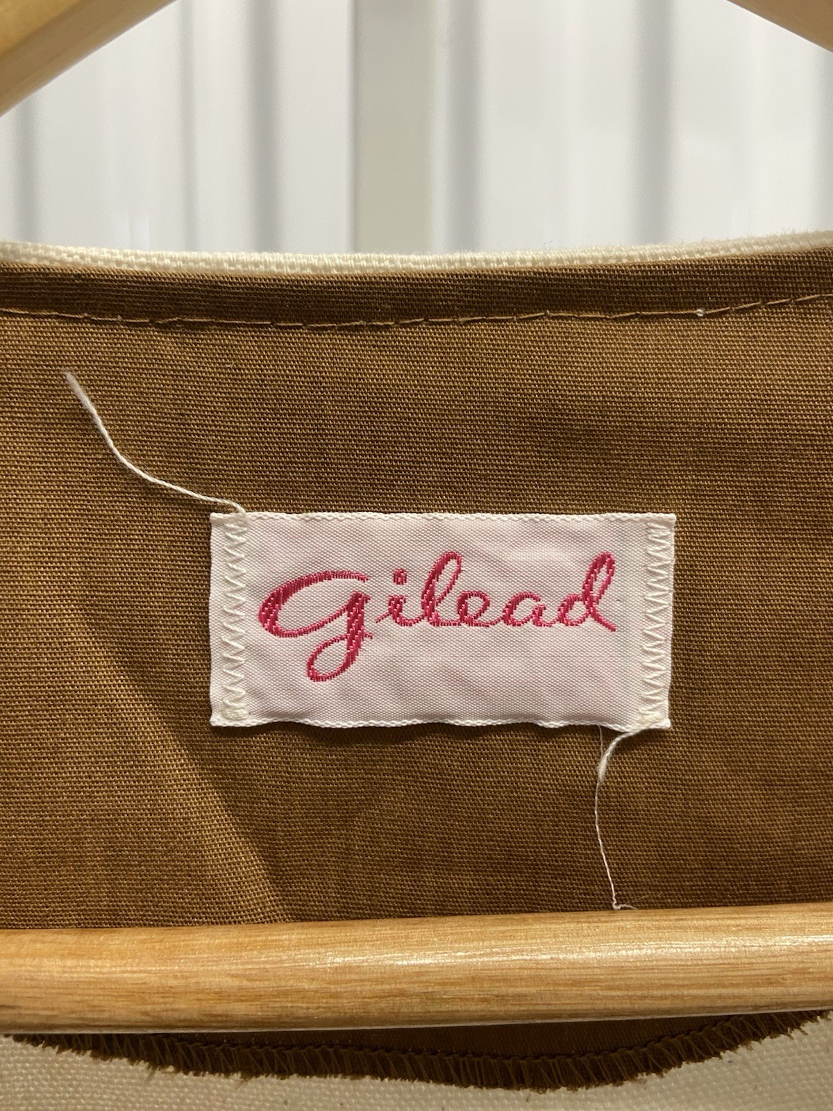 VTG 60s/70s Gilead White Beige Linen Embroidered Fringe Dress Shift Dress Sz M