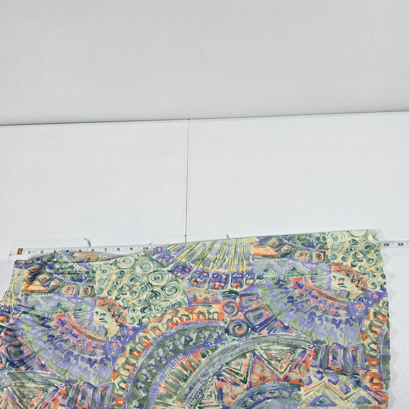 Graff Californiawear Vintage Abstract Geometric Pleated Midi Skirt Size 14 6955