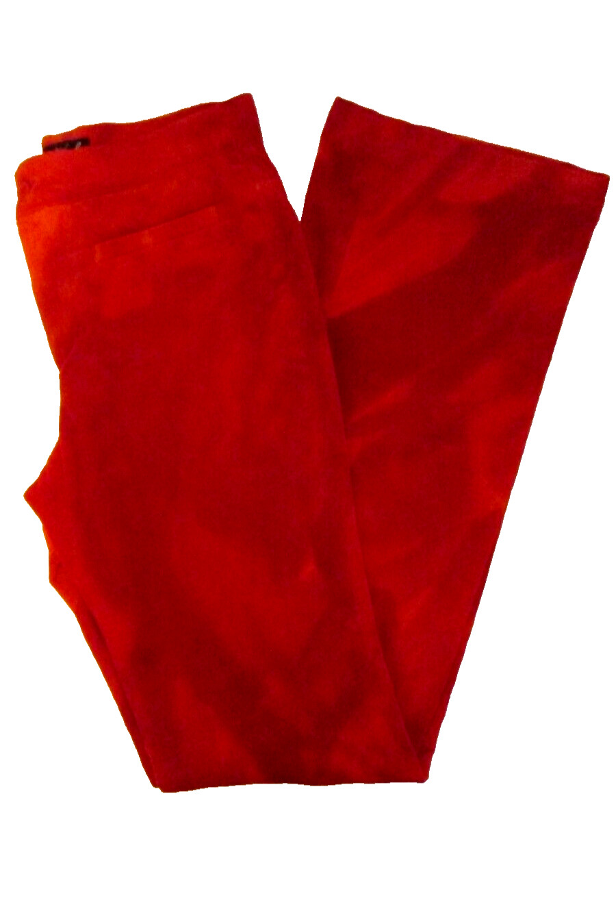 Vintage agnes b. PARIS „Splotchy” Red Velour Zip Front Pants Size 36 (US 6)