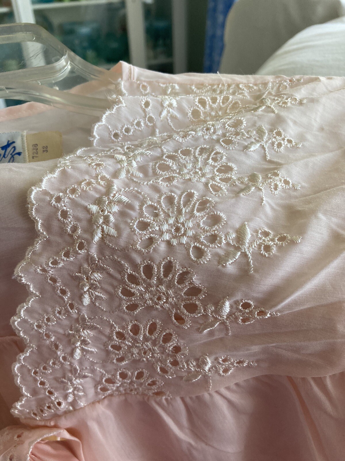 NWT Vtg 1950s KATZ Pink Cotton Nightgown Cottage Prairie Ruffles up to 38” Bust