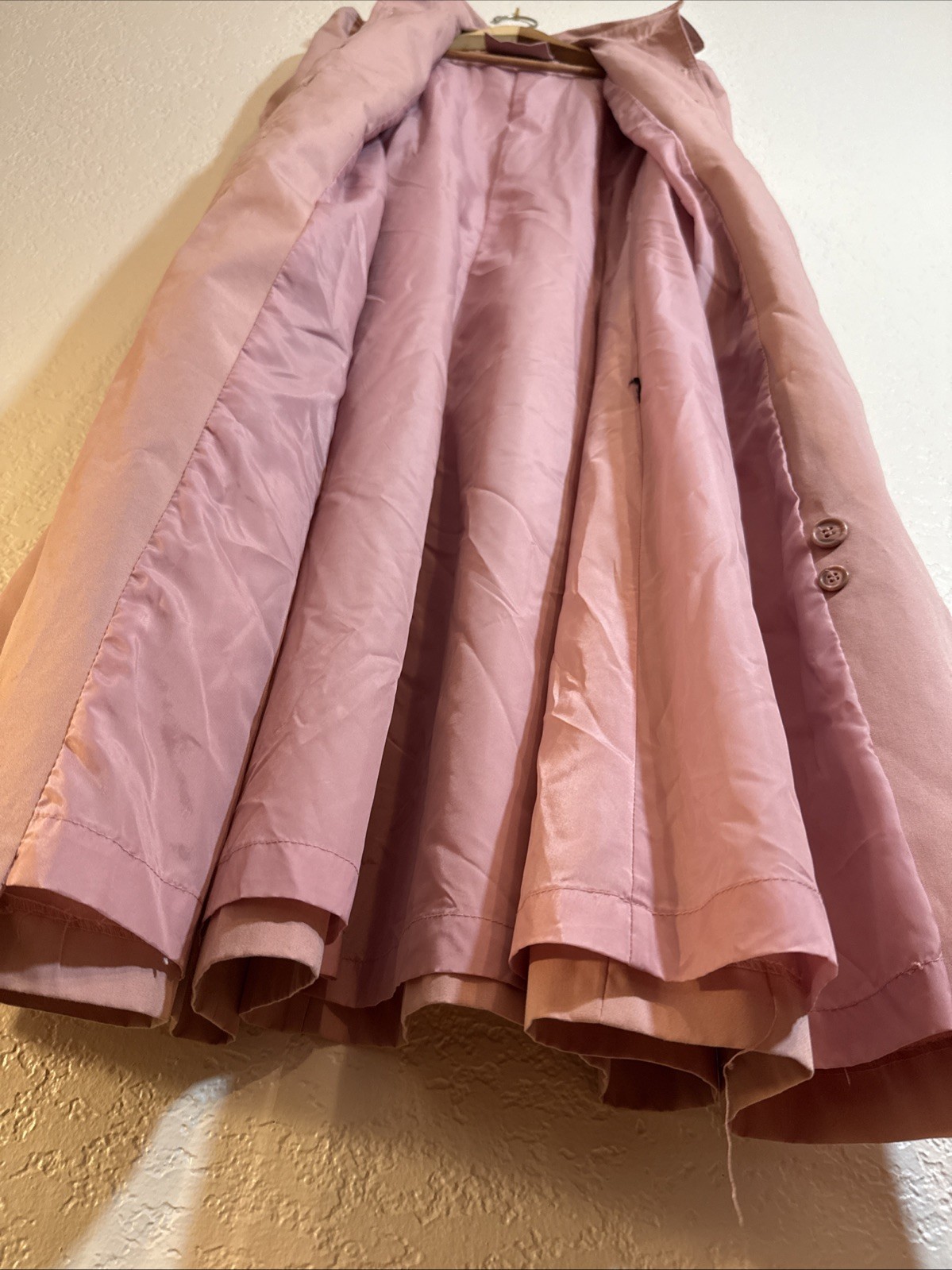 Vintage Windy Weather Dusty Rose Trench Coat Women’s M Pink Belted NWOT