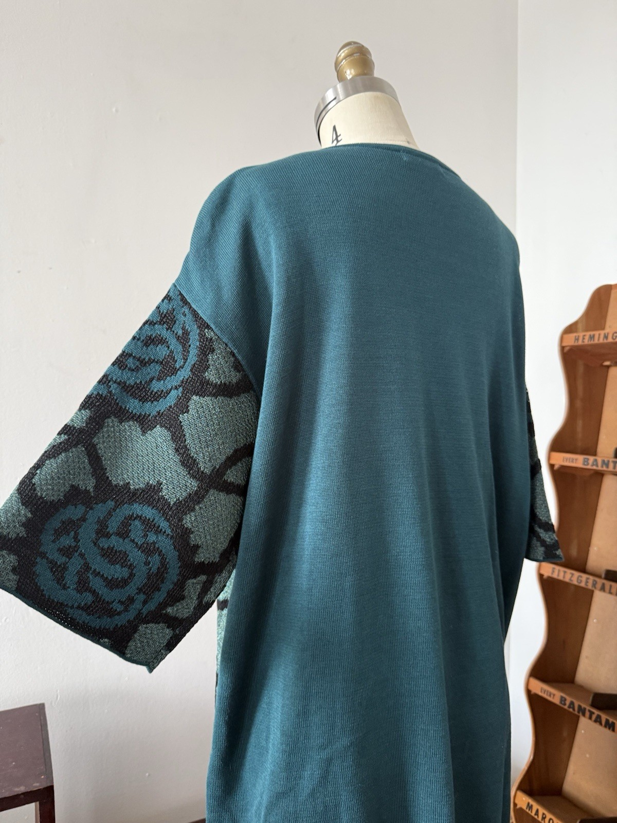 Vintage Dries Van Noten Rose Jacquard Knit Oversized Sweater/Tunic Avant Garde