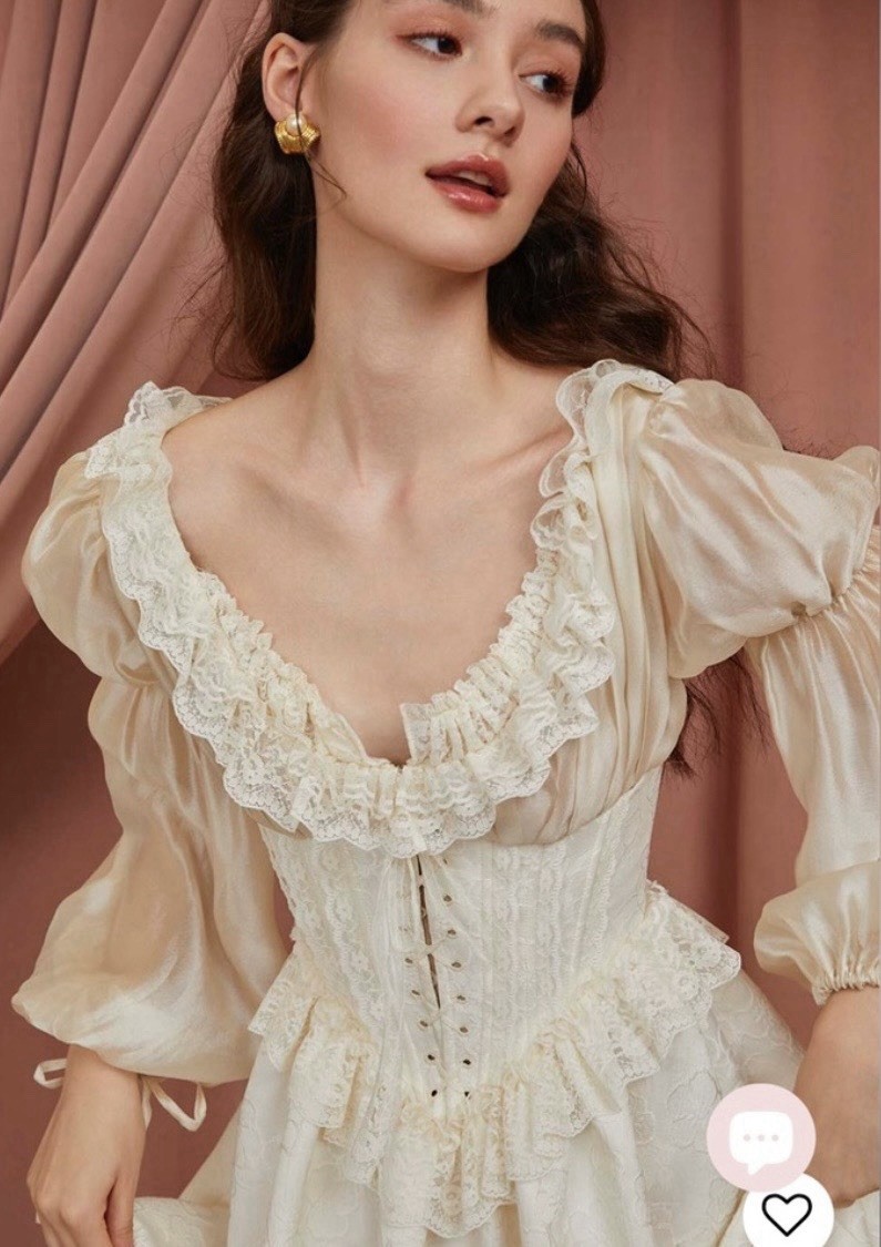 Lacemade Psyche Corset Blouse – 100% Cotton – Size M