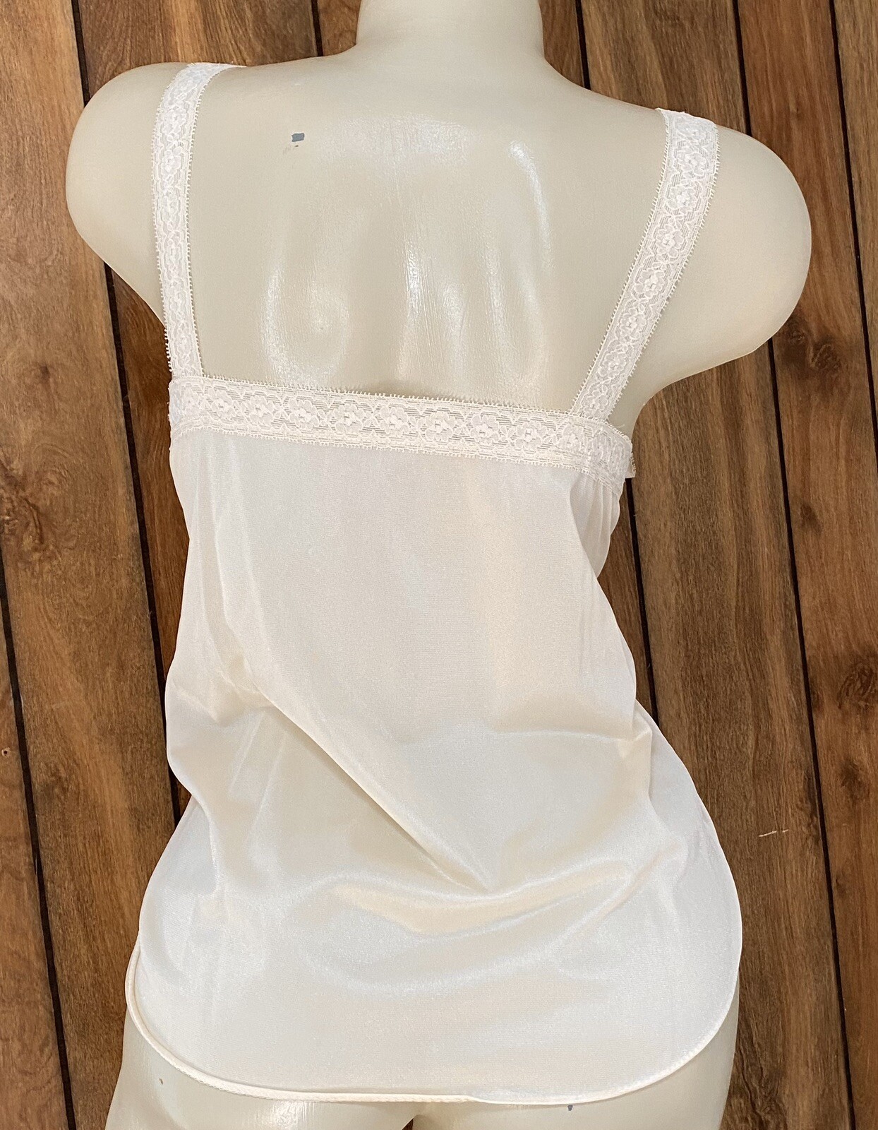 Vintage GreencoMaid Sexy Sissy Soft Nylon Stretchy Lace Straps Camisole Cami L