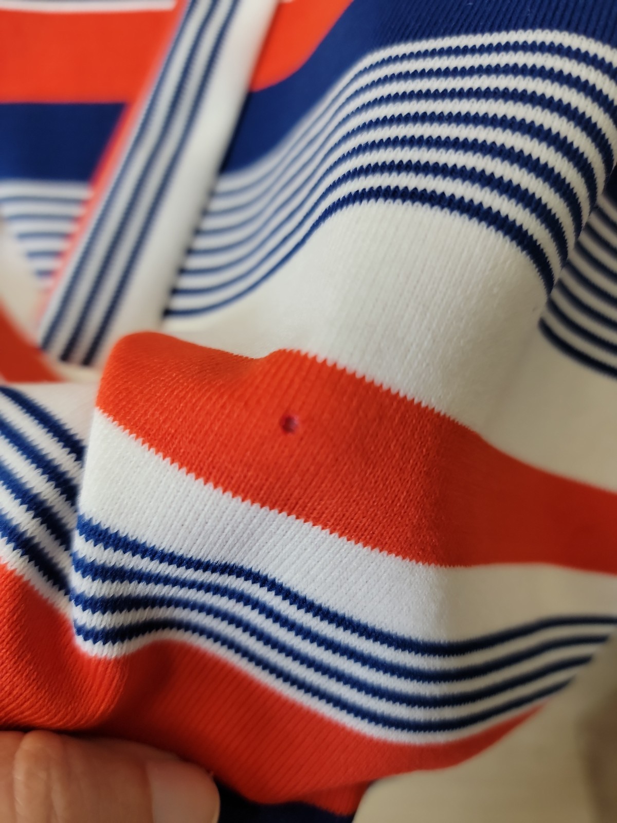 Vintage 60s 70s Mod Go Go Dress White Orange & Blue Striped Large With Belt