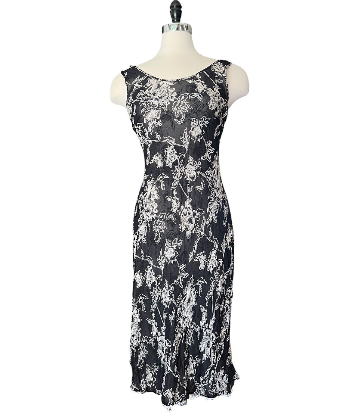 Vintage 90’s Phool Floral Reversible Ruffle Hem Y2K Midi Asymmetrical Dress Sz L