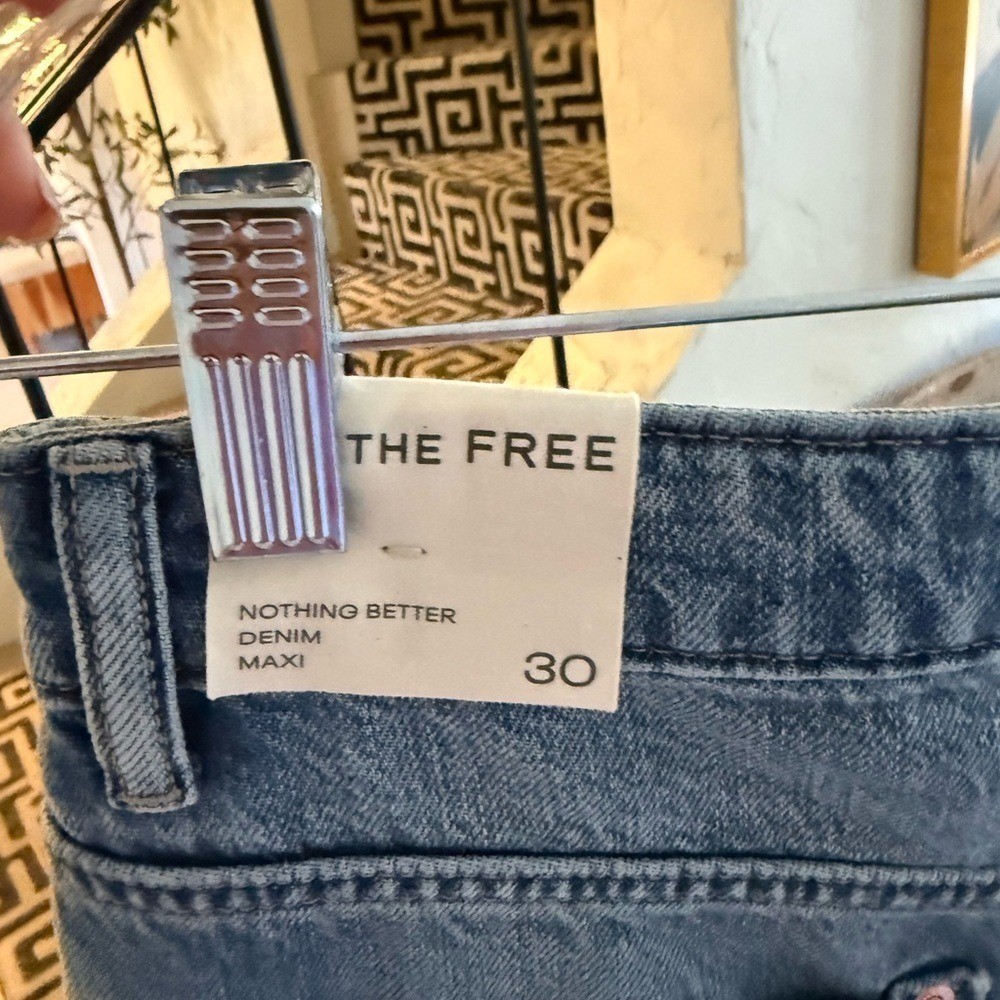 Free People $128 We The Free Maxi Denim Skirt Size 30 (size 8 or 10) NWT