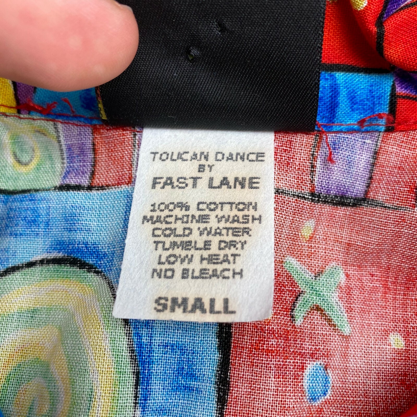Fast Lane Toucan Dance Hawaiian Shirt Womens S Bright Multicolor Camp USA VTG