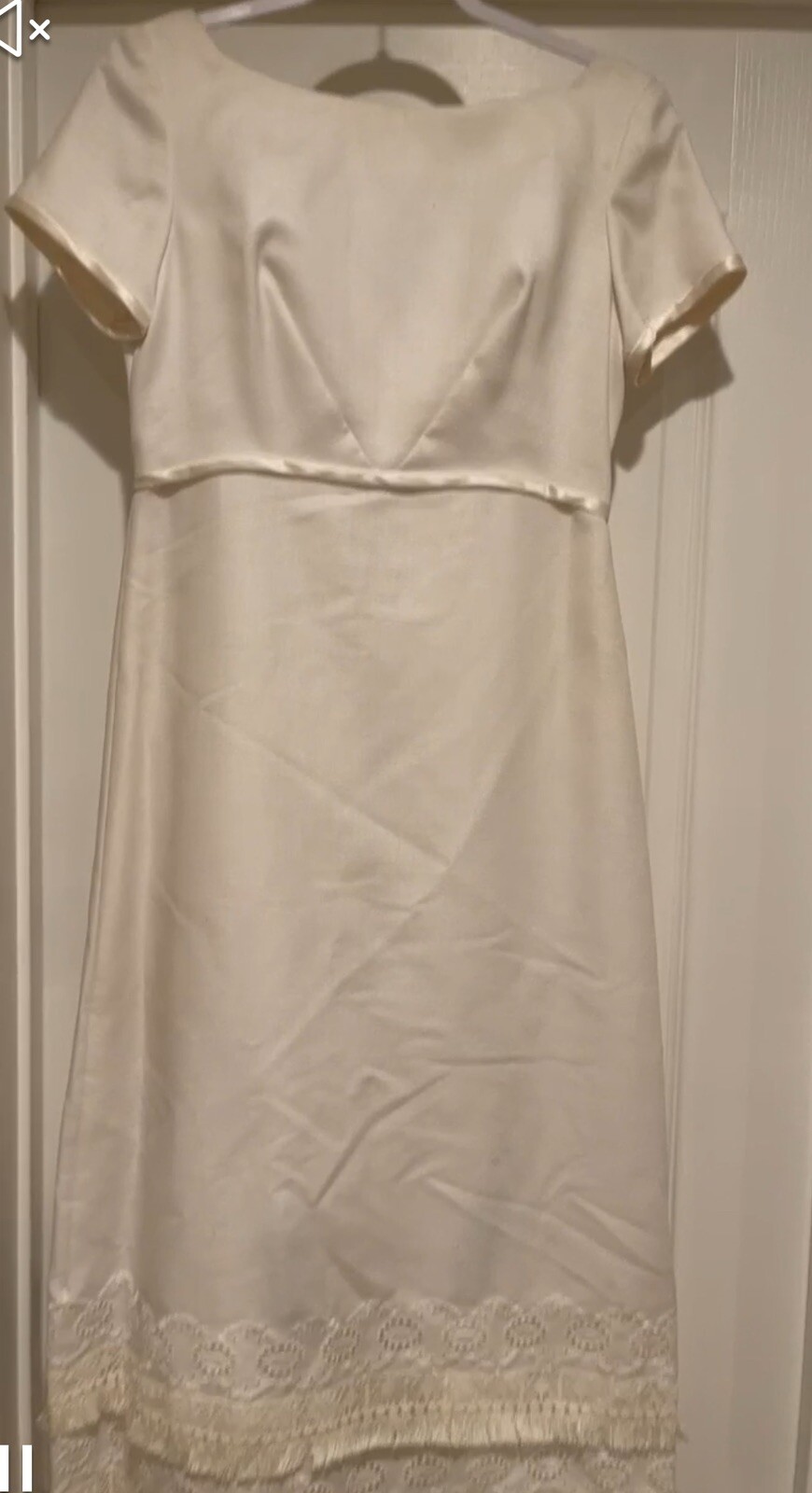 1960s Emma Domb Ivory Dress Size 13 Little Dirty