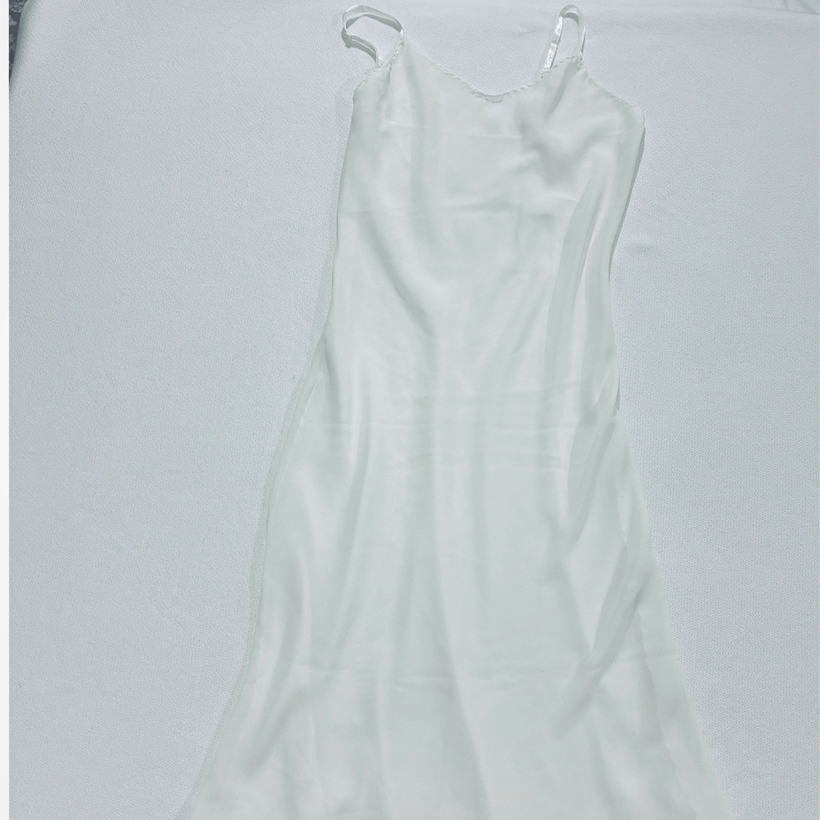 Vintage Slip Night Gown Made in USA White Coquette Angelic Minimalist Size 38