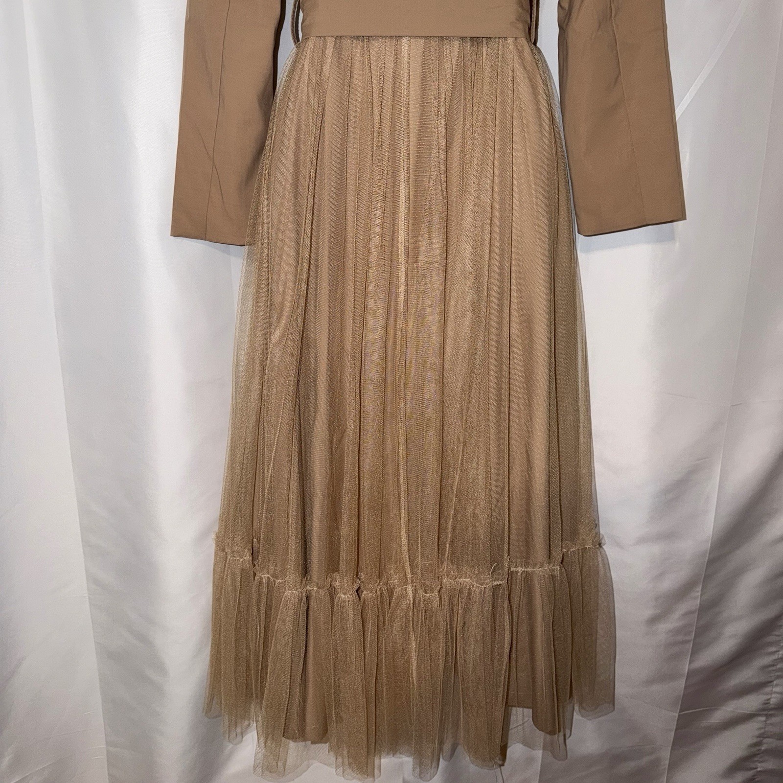 Vintage Queen Family Studio Trench Coat Midi Dress Tan – Child M – X-Small Adult