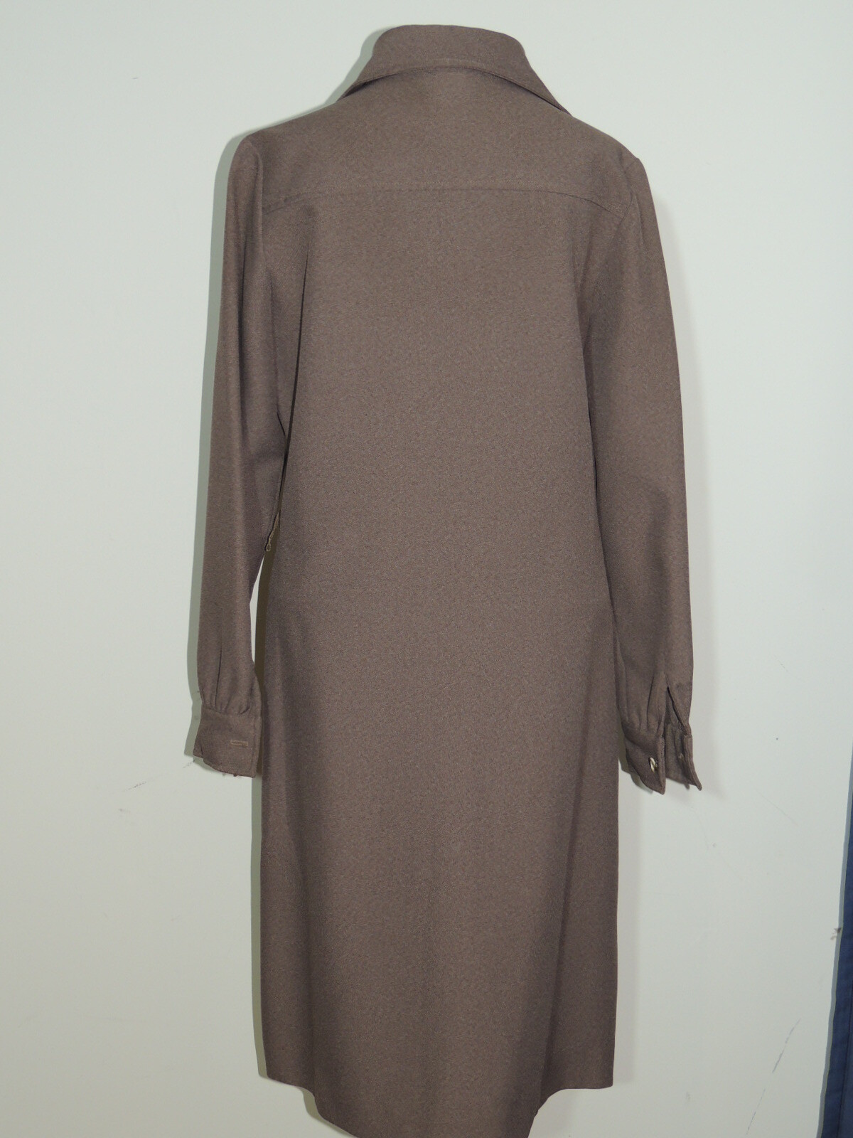 1970’s Intuitions by Kathy Manning Brown Knit Shirt Dress MED