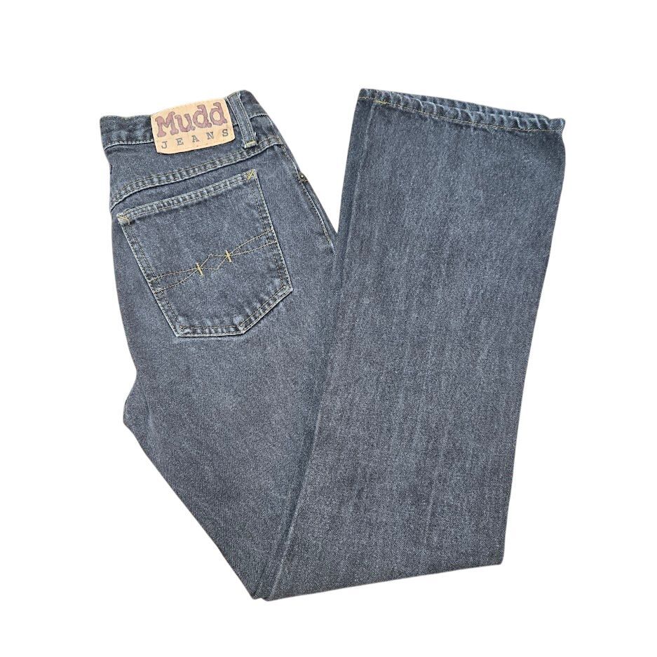 Mudd Vintage Y2K Gray Straight Leg Jeans Beat Generation Collection Juniors Sz 5