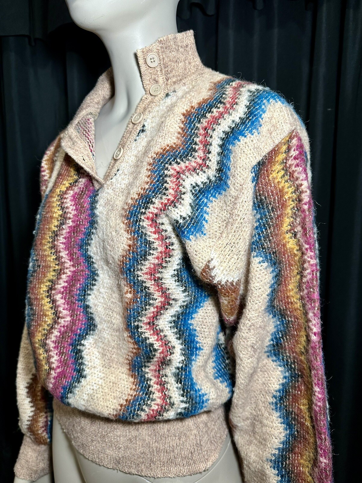 Vintage 20 ANS Mariea Kim Womens Size M Multicolor Knit Pullover Sweater 80’s