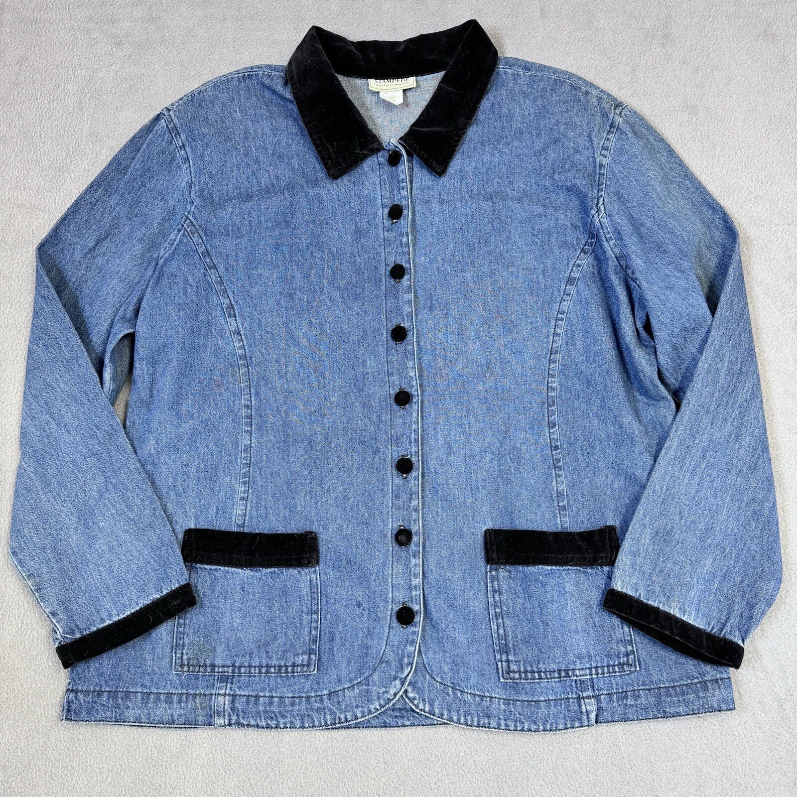 VINTAGE Stampede Denim Jacket, Button Up, USA Made, Western, Women’s Large