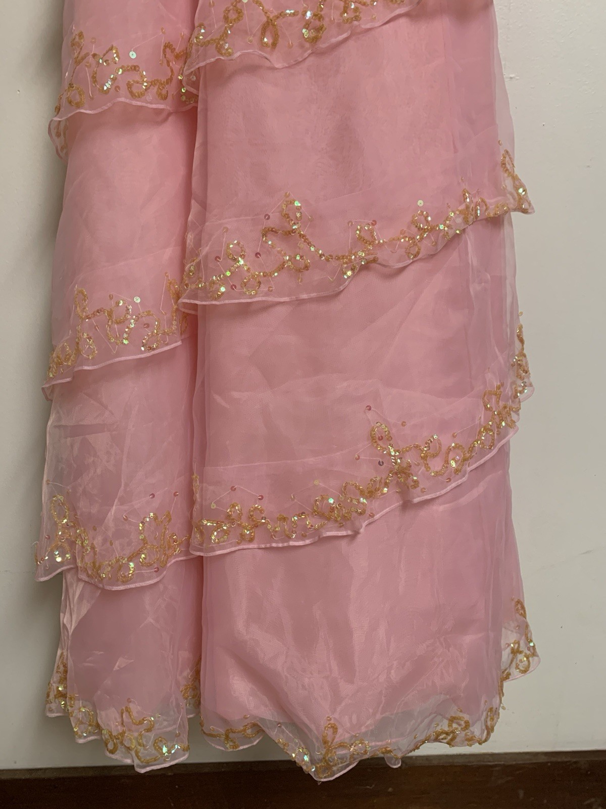 Vintage Late 90s Jodi Kristopher Corset Back Sequined Princess Gown Size 1