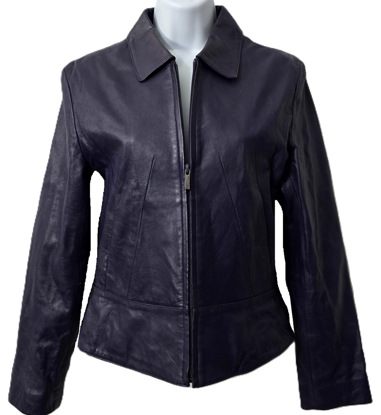 Vintage Wilsons Leather Moto Jacket S Women PURPLE Coat Blazer Pelle Studio 90s