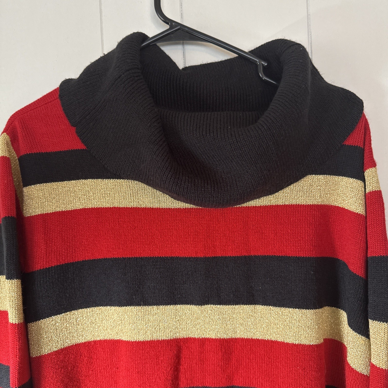 Vintage 1990’s Fashion Bug Acrylic Blend Metallic Cowl Neck Sweater 22/24 V6