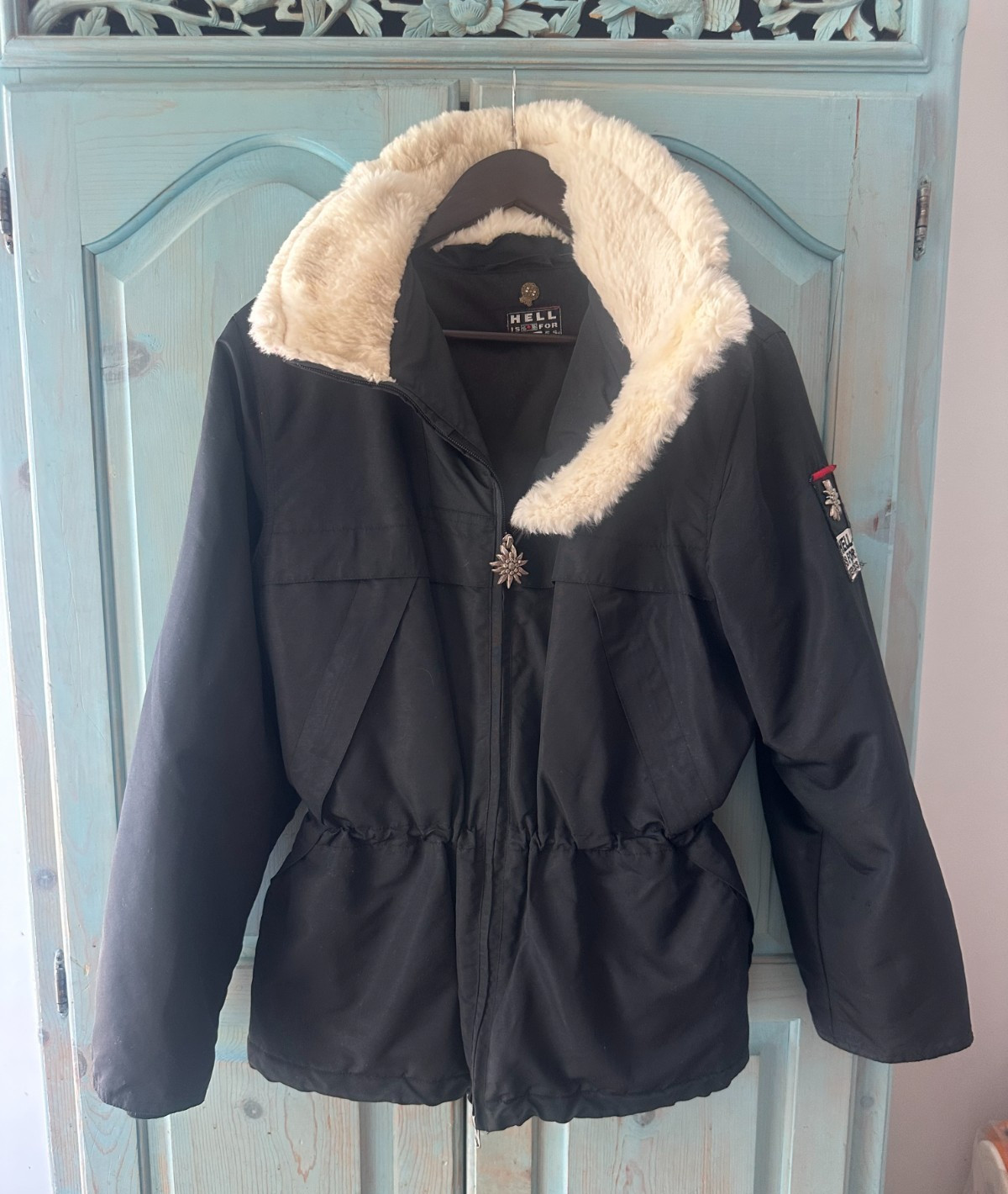 Hell is For Heroes Vintage Ski Coat Medium Large 1980s Black Retro Cool