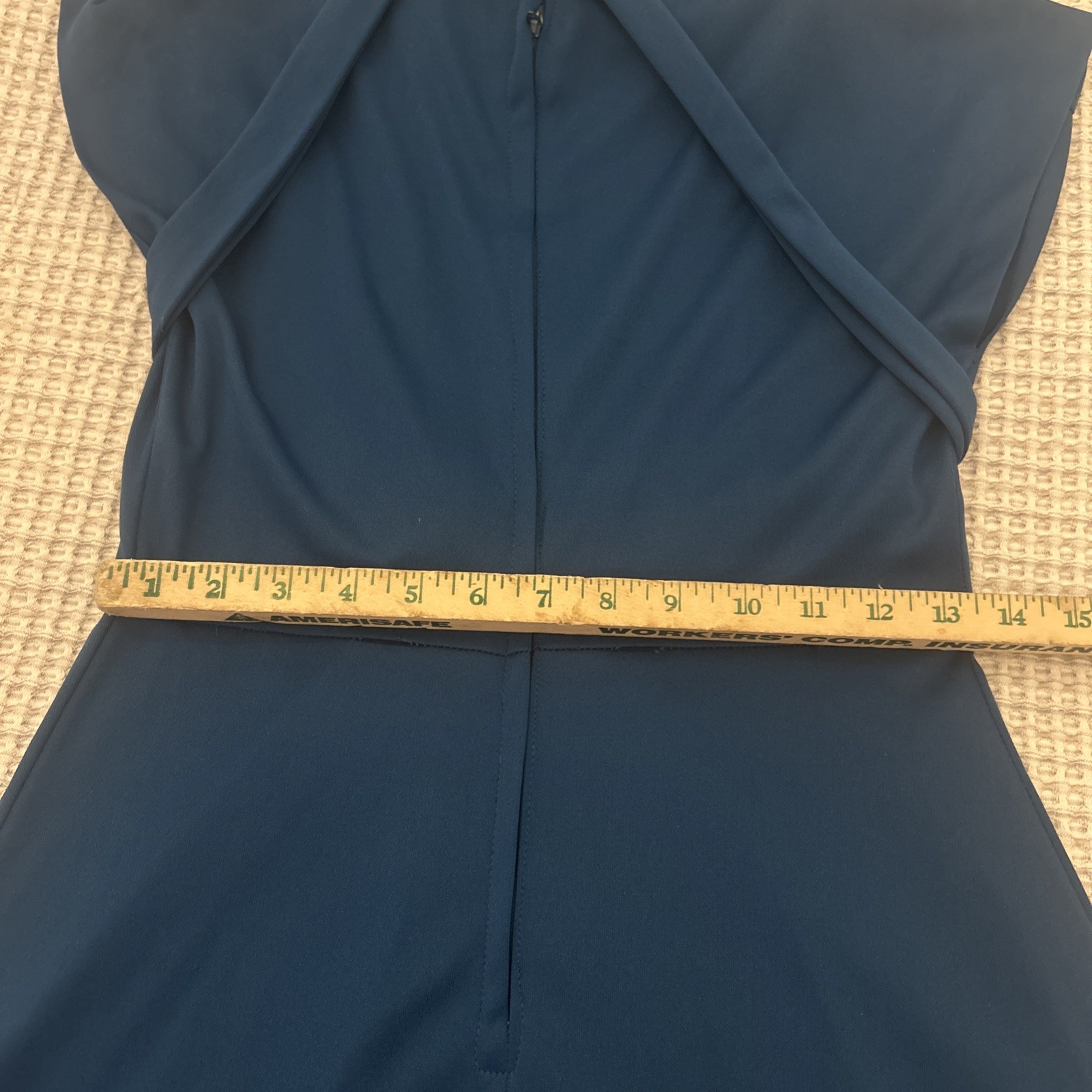 Vintage 70s Blue Maxi Dress Size 13 Twiggy Retro MCM Disco
