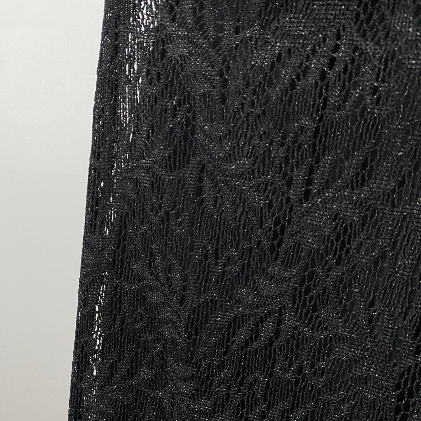 Jessica Howard 10P Black Lace Metallic Cheongsam Style Maxi Dress Vintage Goth