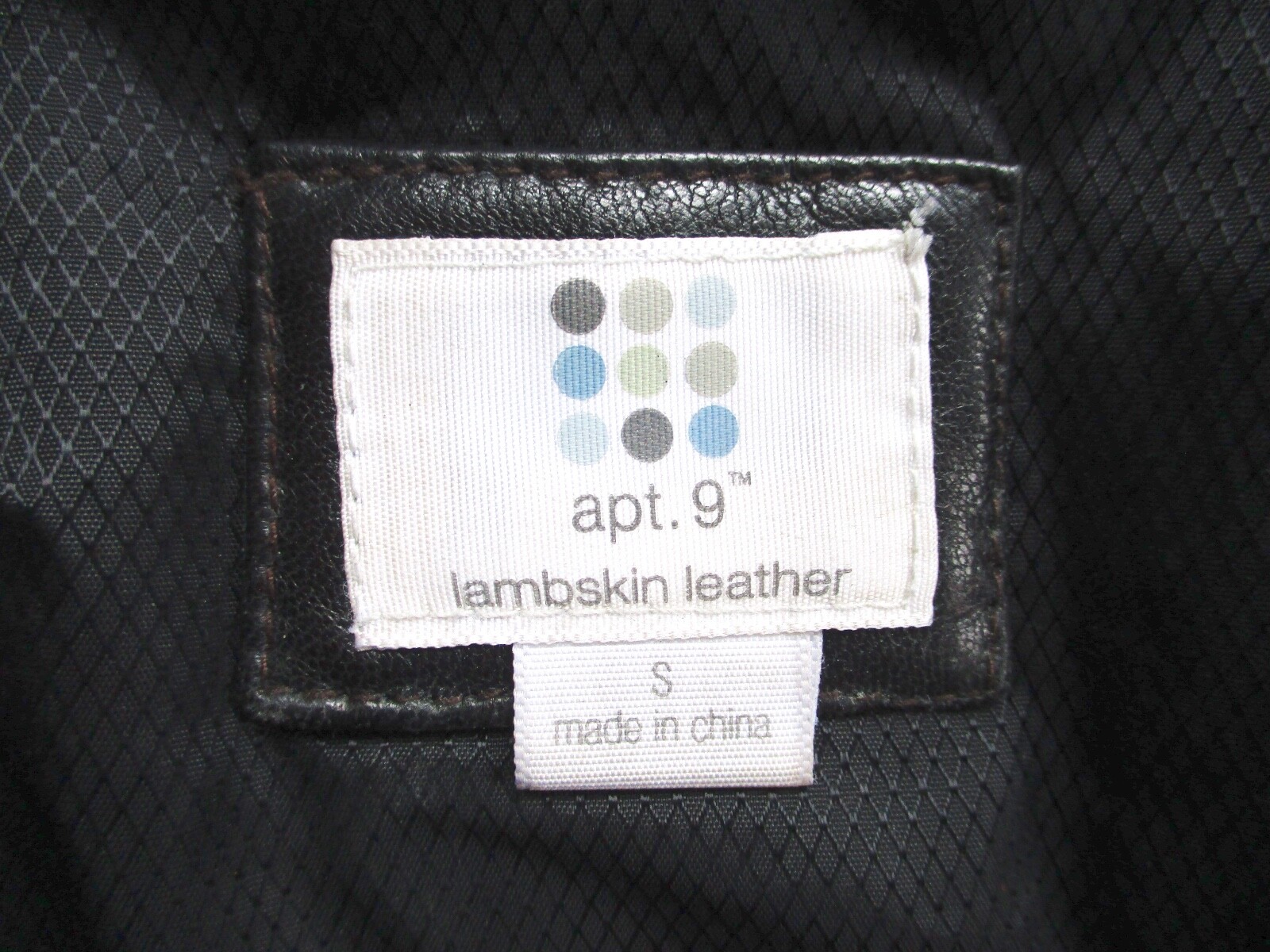 Vtg black lambskin leather zip blazer jacket hand pockets lined stitch details S
