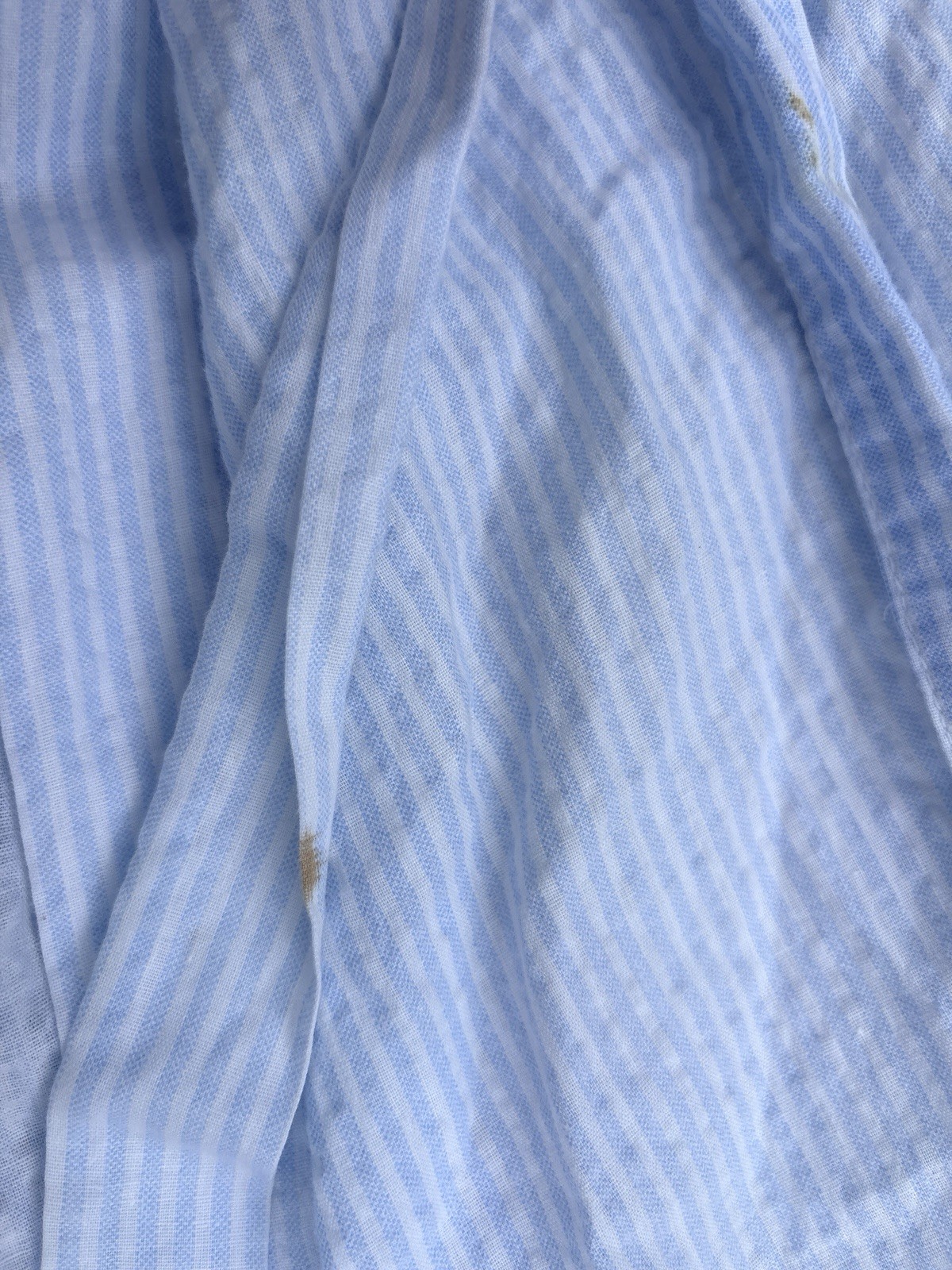 Jennifer Dale Vintage 70s Blue Pinstripe Seersucker Maxi Robe Size 11 S/M