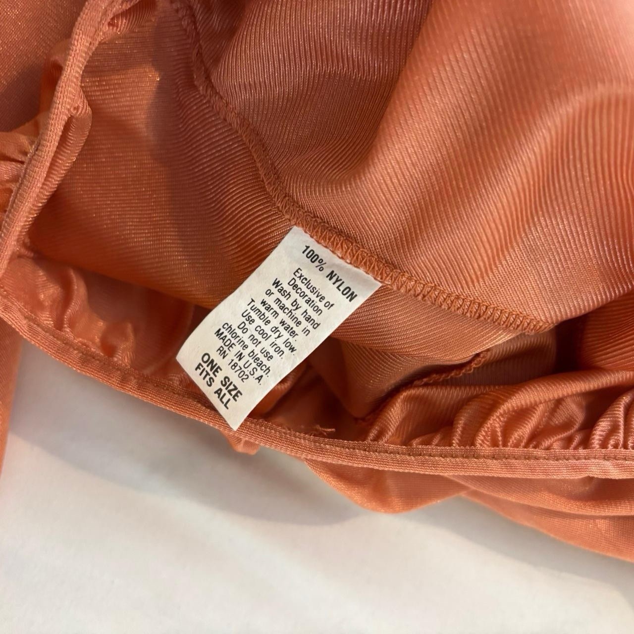 Peachy Orange Lounge Dress/Night Gown Vintage 70s NWT One Size Retro Coquette
