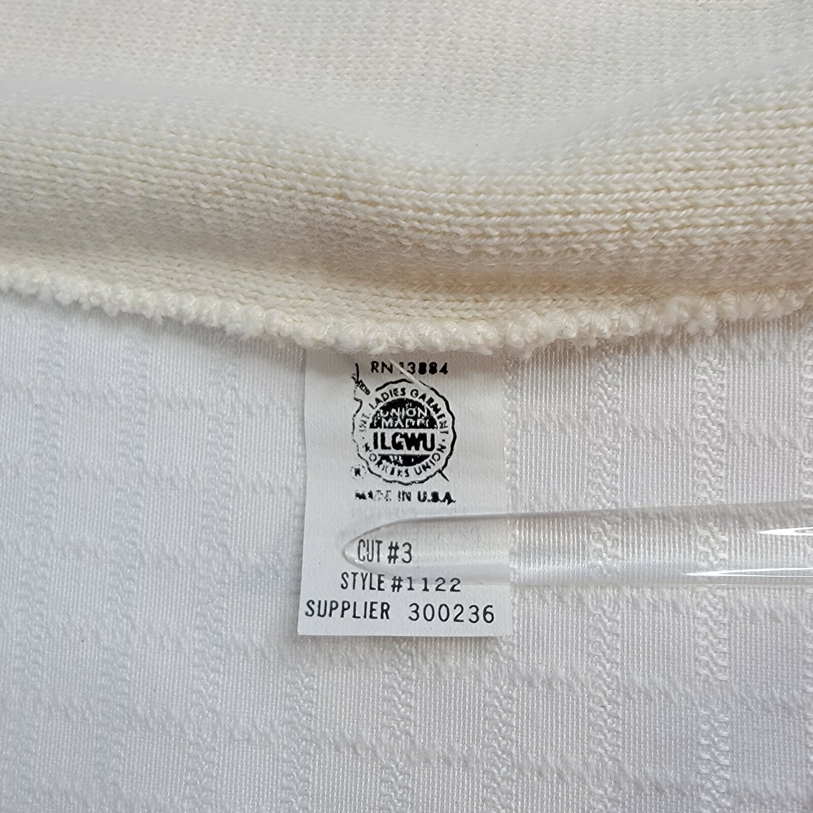 Womans Halston III Vintage Union Made Skirt petite large Ivory 100% Cotton USA