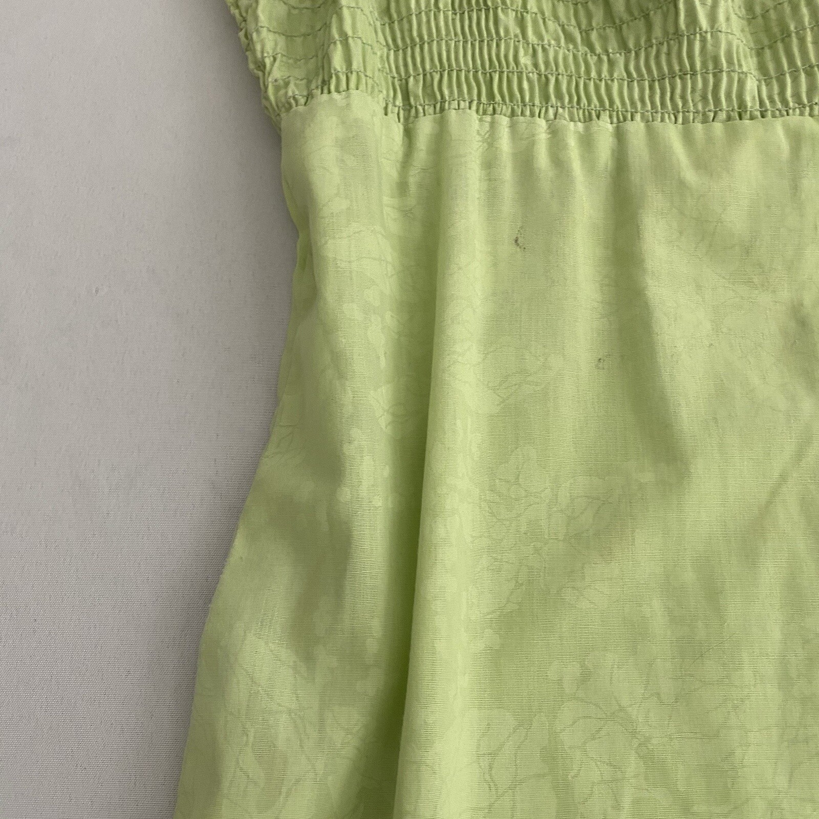 Vintage Penneys Hawaii Women’s Dress Medium Hawaiian Sundress Maxi Smocked Lime