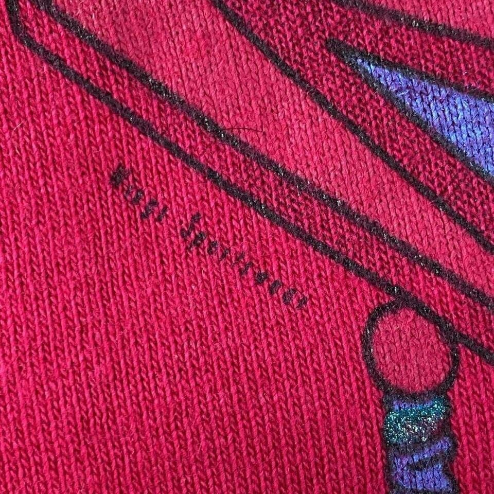 Vintage Fruit of the Loom Pink Feather Graphic T-Shirt L Single Stitch USA Made