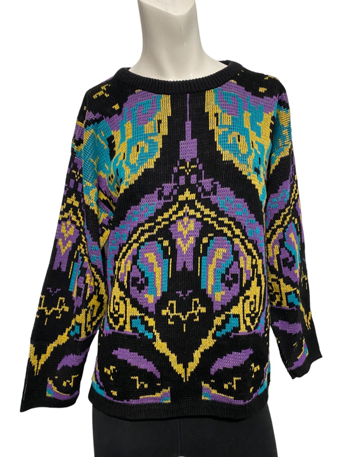 Fortune Knits Inc Made In USA Womens Vintage Sweater Multi Color Size M/L