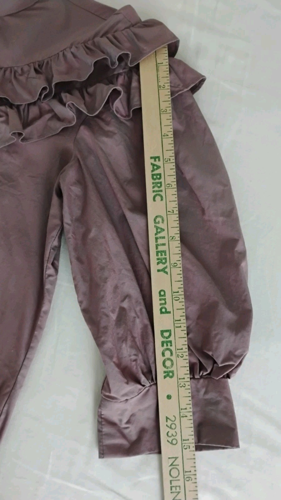 Vtg Janet Russo Ruffled Top Blouse Women’s 80’s Puff Sleeve High Neck 4 EC Mauve