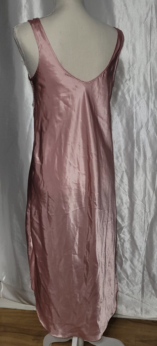 Romance Du Jour California S Small Sheer Top Sexy Pink Satin Night Gown USA Rare