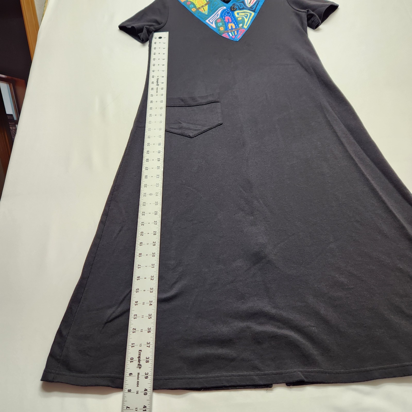 ⭐️Vintage Seds Crafts Panama Mola Appliqué Cotton Maxi Dress Boho Artisan XLarge