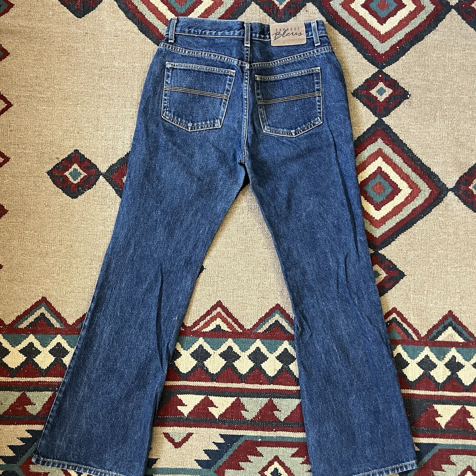 Vintage 90s Express Boot Cut Flare Bell Jeans Women’s 9/10 R USA Made Blue Denim