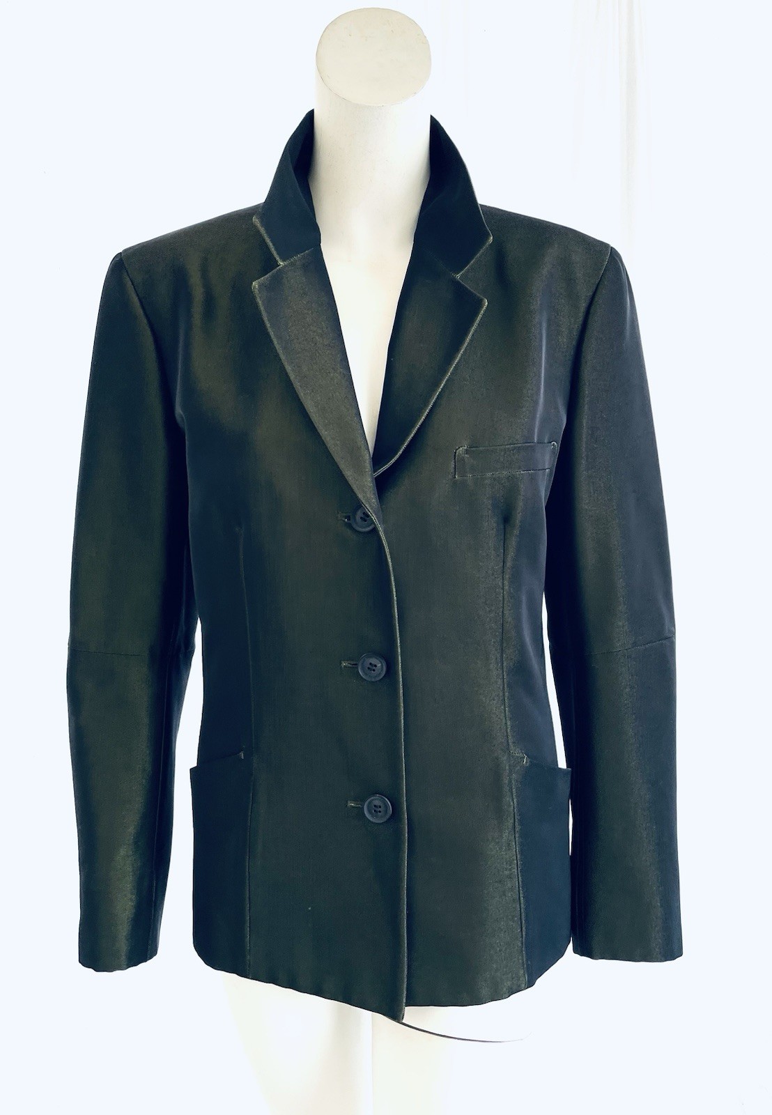 Issey Miyake Vintage 1990s White Label Iridescent Deep Green Jacket