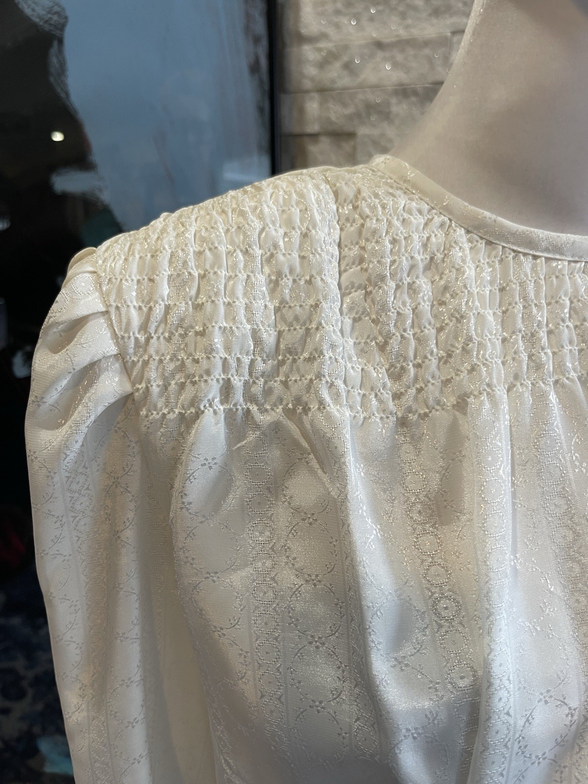VTG 80s Nilani NWT Victorian Style White Blouse Shirt Top Back Buttons 9/10