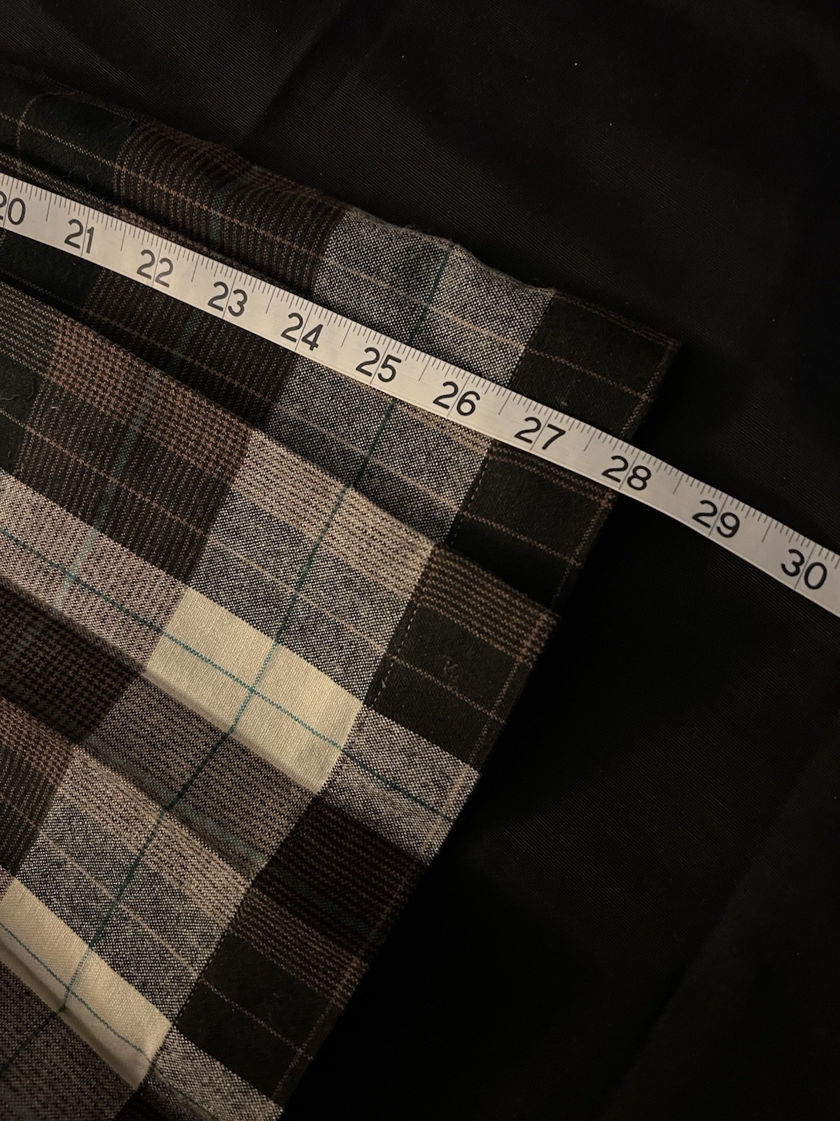 Century of Boston Reversible Brown/Cream Plaid Wool Blend Skirt Sz. 29″ Waist