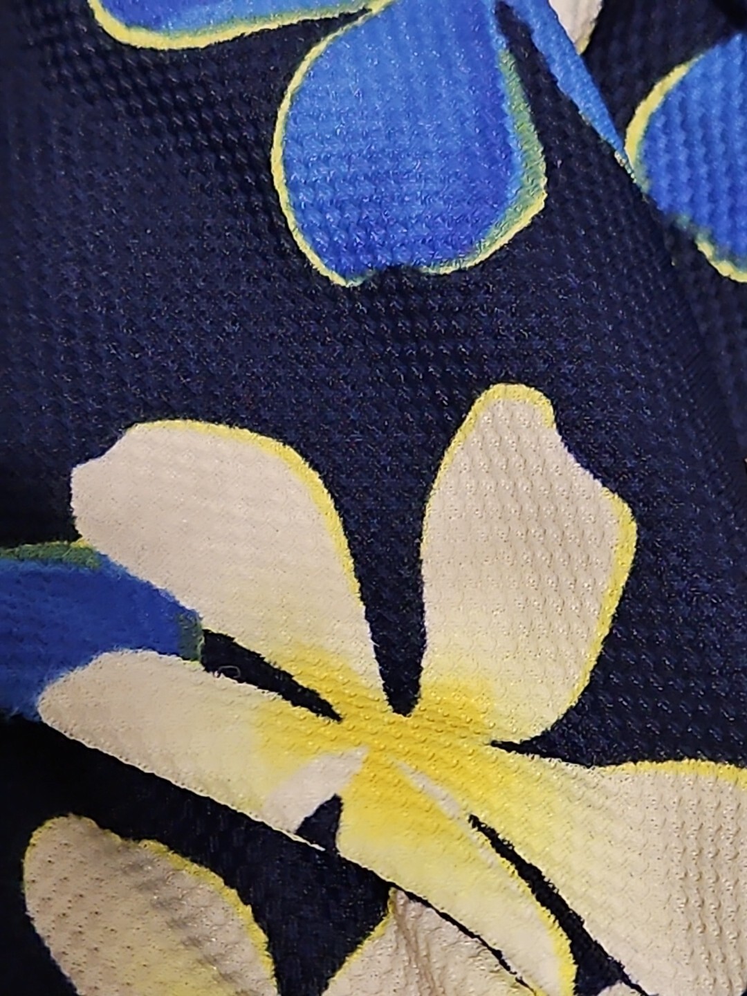 Vtg Rare Cole of California Blue Floral Textured 1 Pc Bathing Suit Swimsuit 10